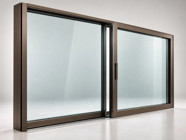 Schüco bronze aluminum lift-and-slide door