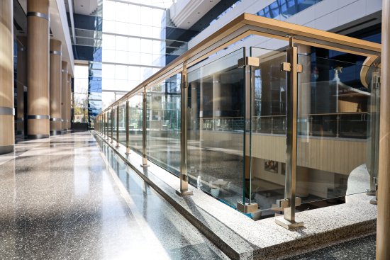 Interior Glass Railings – Bank of America, Long Island