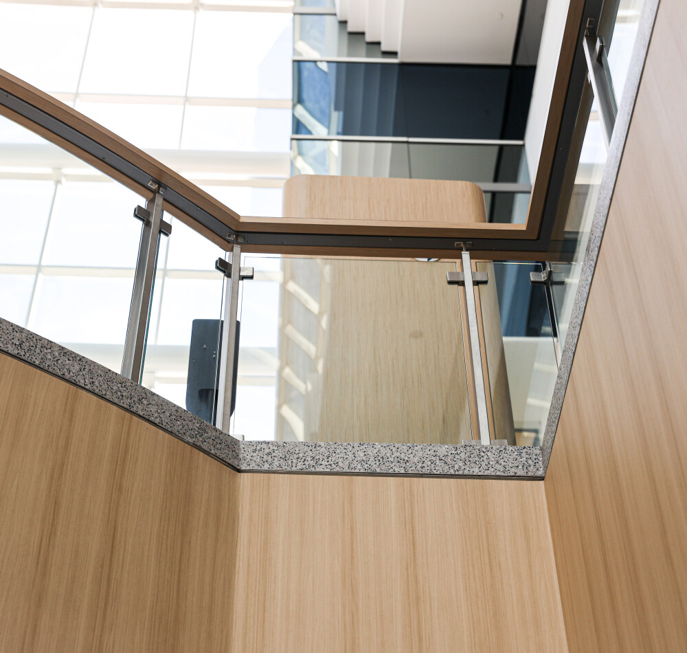 Interior Glass Railings – Bank of America, Long Island