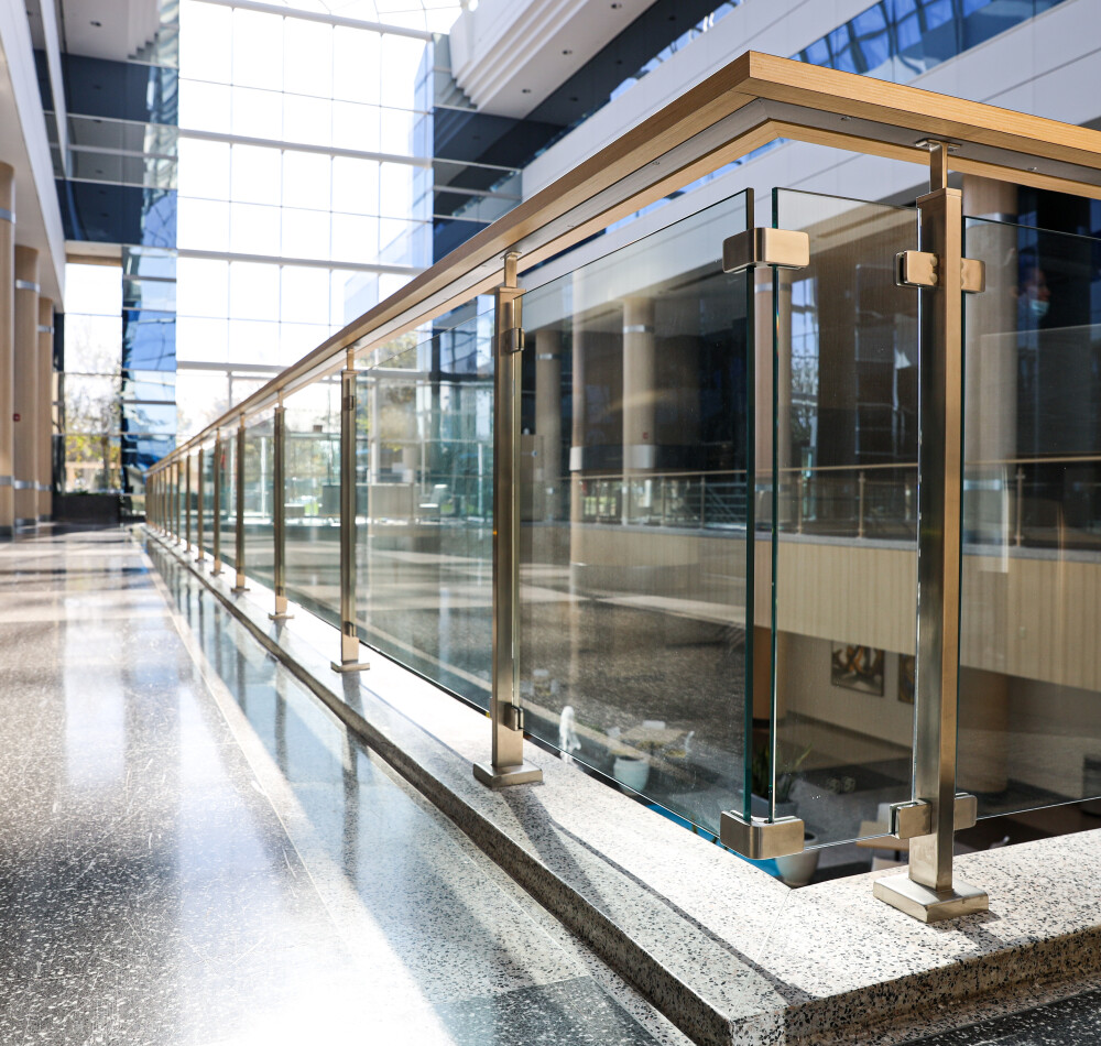 Interior Glass Railings – Bank of America, Long Island