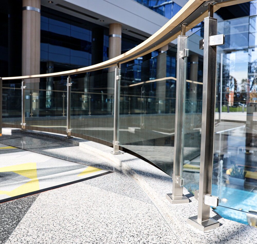 Interior Glass Railings – Bank of America, Long Island