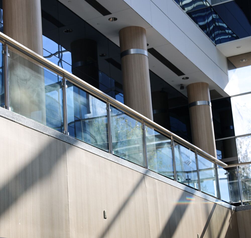 Interior Glass Railings – Bank of America, Long Island