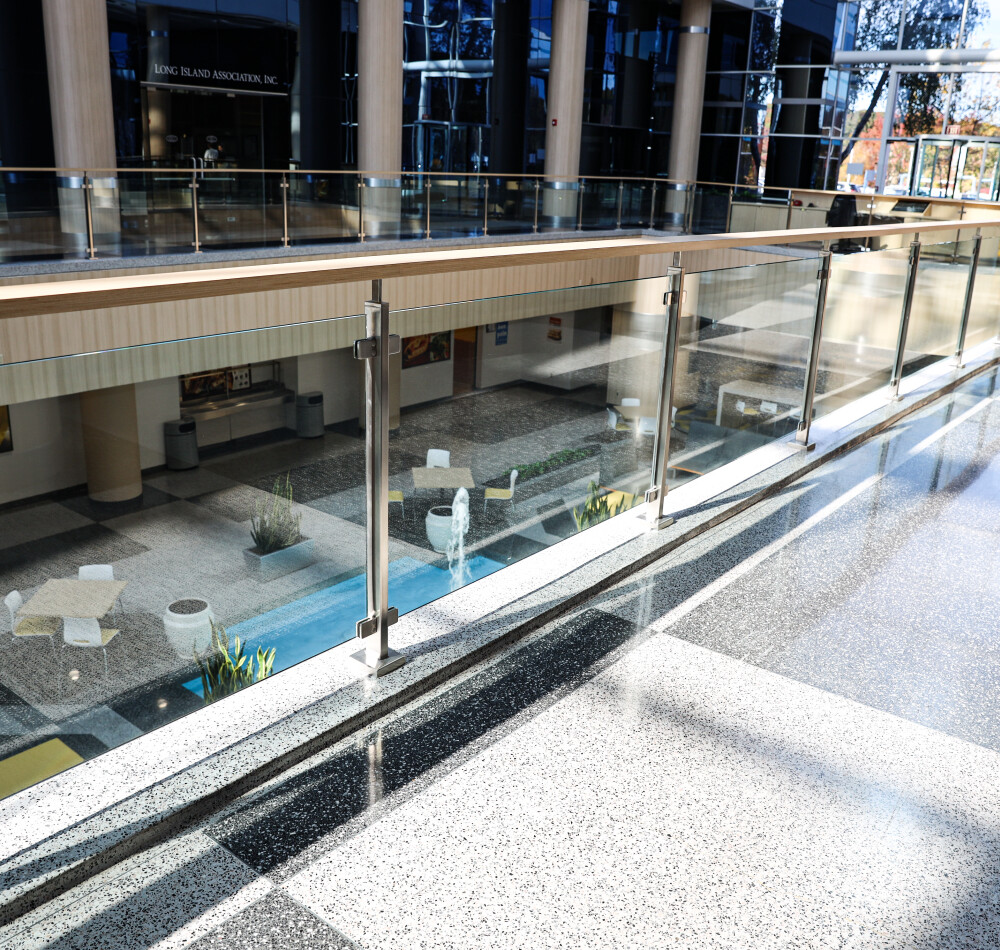 Interior Glass Railings – Bank of America, Long Island