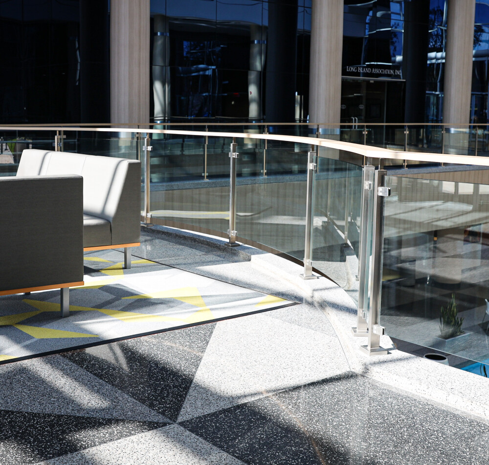 Interior Glass Railings – Bank of America, Long Island