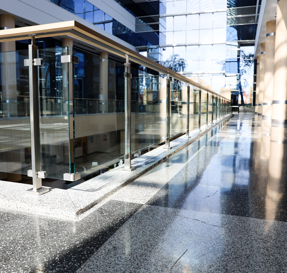 Interior Glass Railings – Bank of America, Long Island