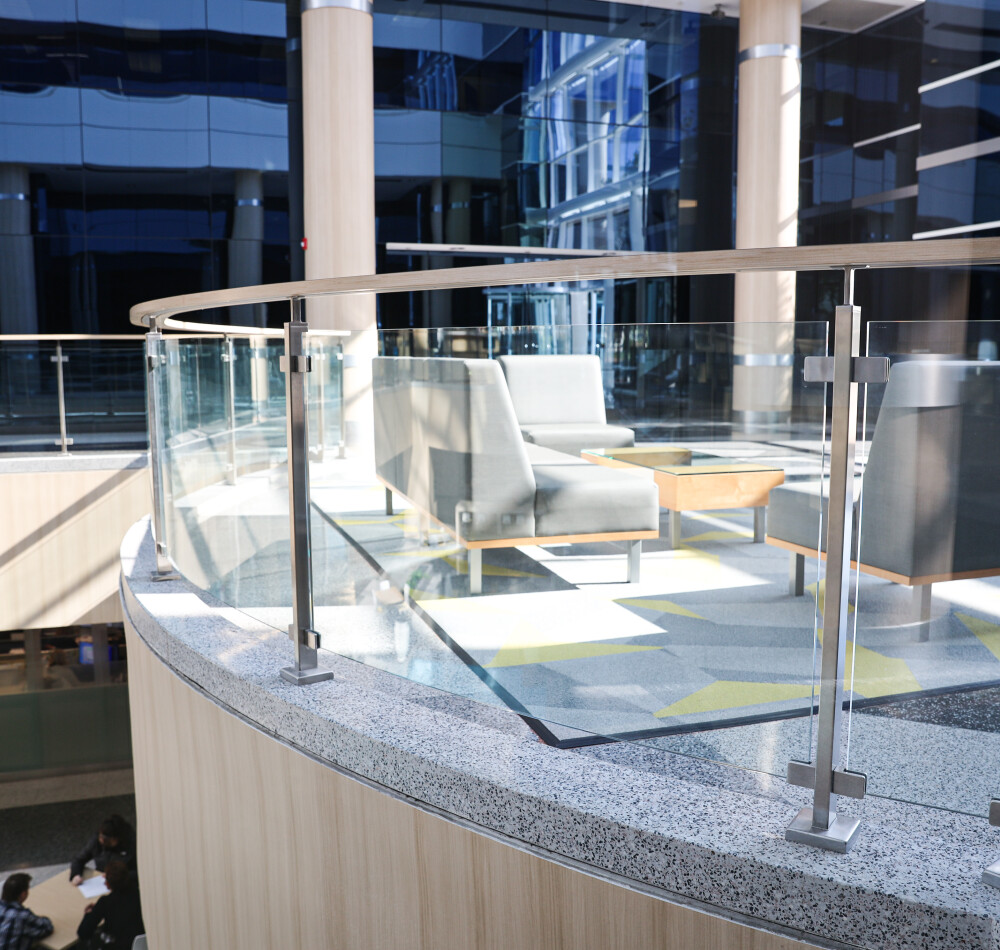 Interior Glass Railings – Bank of America, Long Island